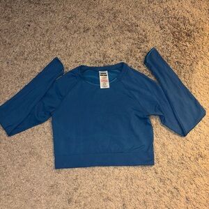 Gymshark Long Sleeve Blue Crop Top